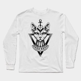 Bastet: Egyptian Goddess of Cats Design Long Sleeve T-Shirt